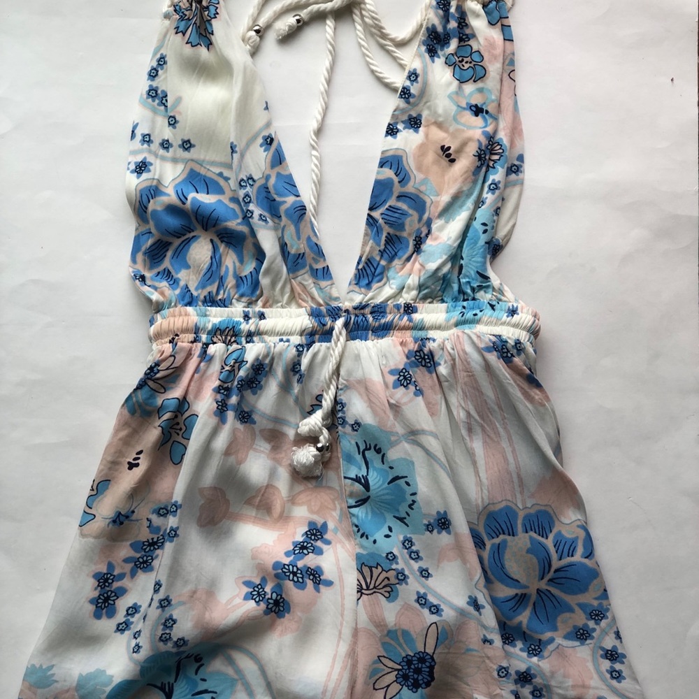 Ebby And I Drawstring Playsuit Romper Floral